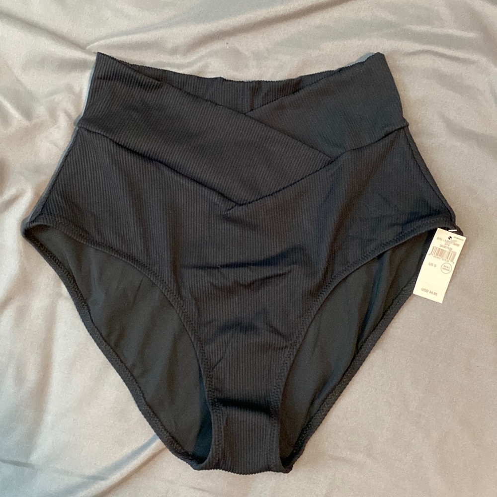 Aerie  High Waisted Ribbed Swim Suit Bottoms